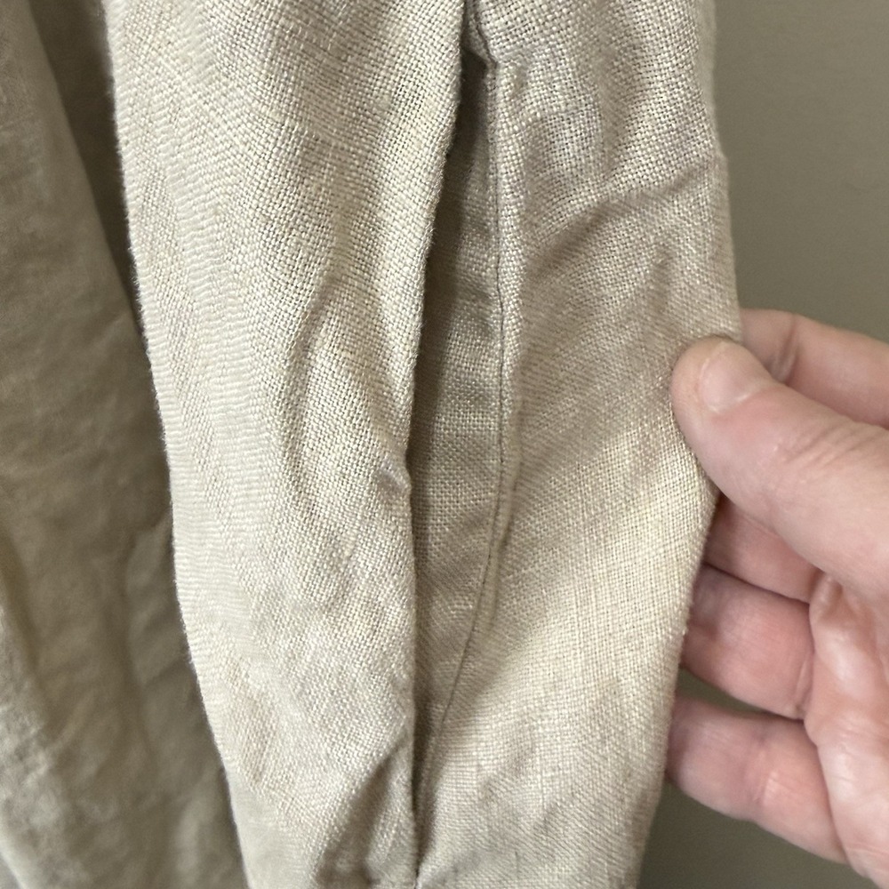 Man In The Studio Origami Linen Midi Smock Dress Khaki Pockets EUC - Picture 5 of 5